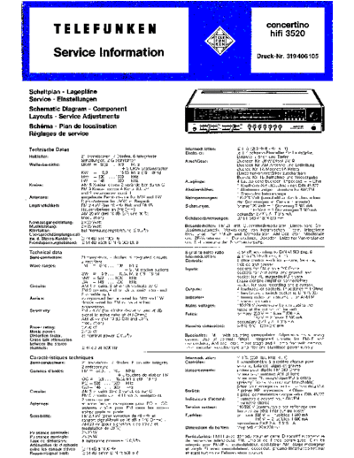 Telefunken Concertino hifi 3520 service manual