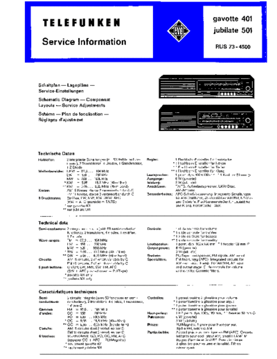 Telefunken gavotte 401 jubilate 501 service manual