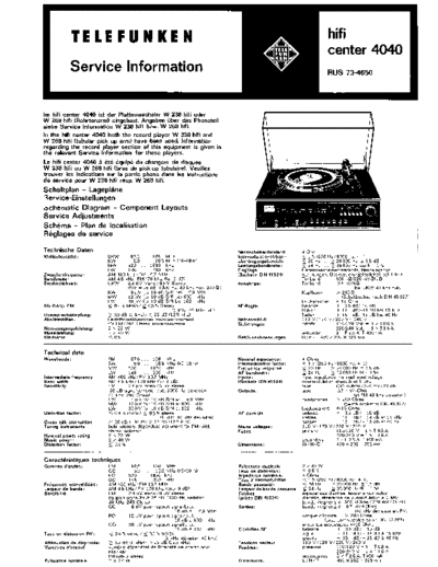 Telefunken hifi center 4040 service manual