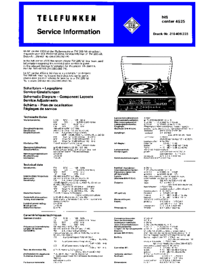 Telefunken hifi center 4525 service manual