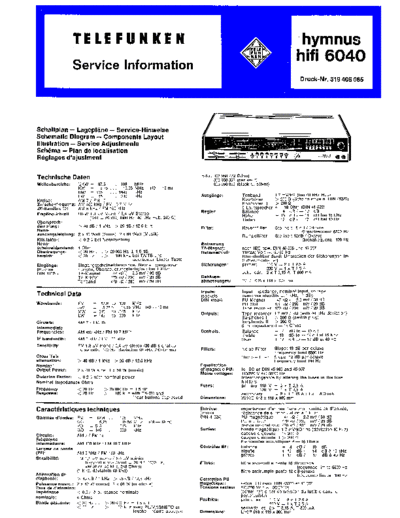 Telefunken hymnus hifi 6040 service manual