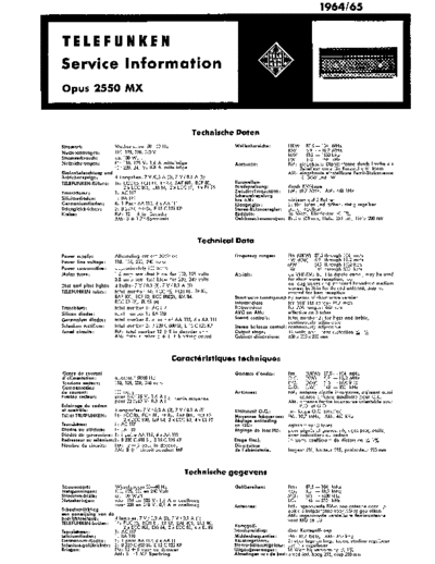 Telefunken opus 2550 MX service manual