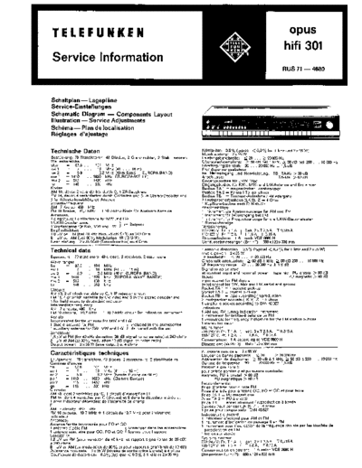 Telefunken opus hifi 301 service manual