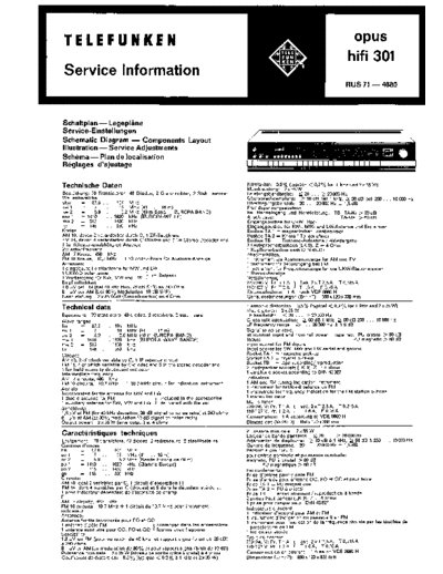 Telefunken opus hifi 301 service manual