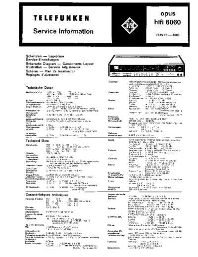 Telefunken opus hifi 6060 service manual