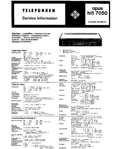 Telefunken opus hifi 7050 service manual