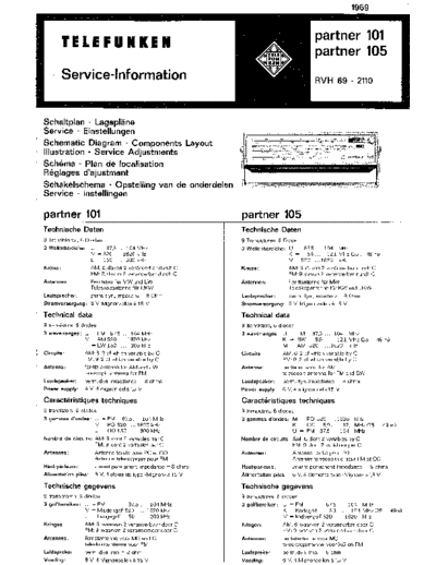 Telefunken partner 101 partner 105 service manual