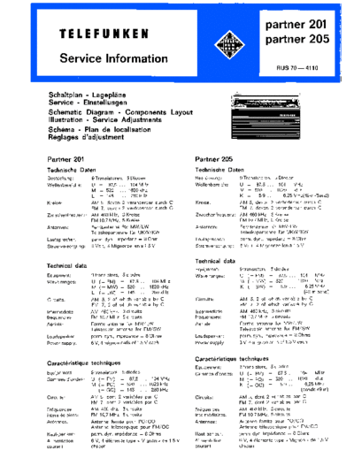 Telefunken Partner 201, 205 service manual