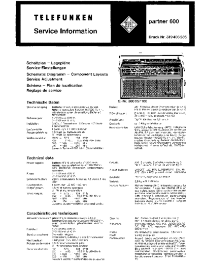 Telefunken Partner 600 service manual