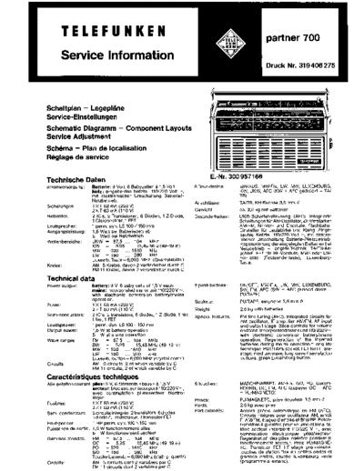 Telefunken Partner 700 service manual