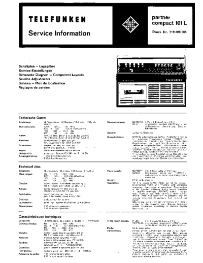 Telefunken Partner compact 101L service manual