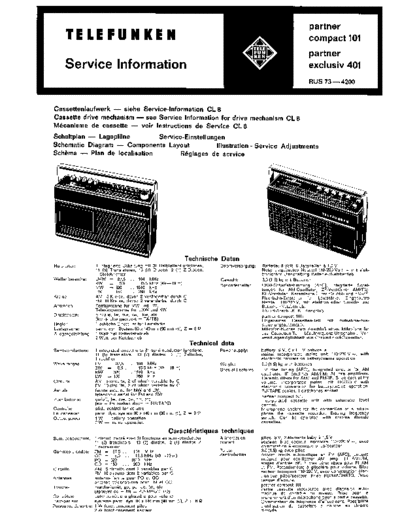 Telefunken Partner compact 101 exclusiv 401 service manual