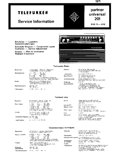 Telefunken Partner universal 201 service manual