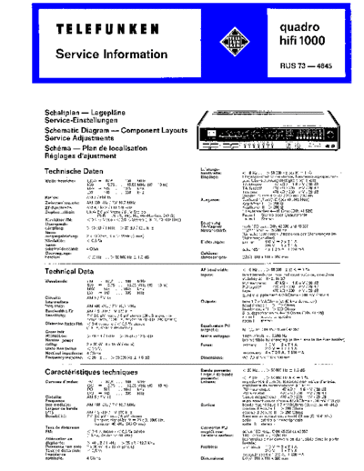 Telefunken quadro hifi 1000 service manual