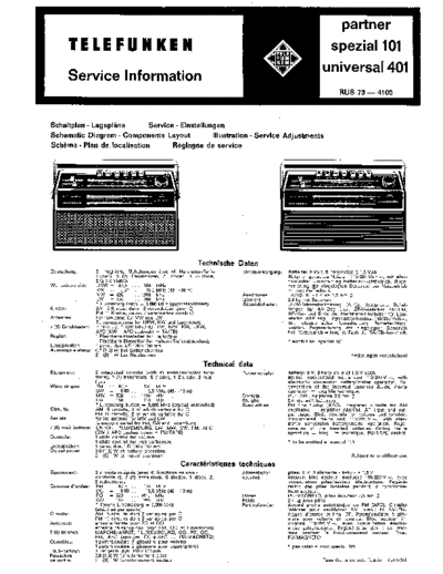 Telefunken partner spezial 101 universal 4015 service manual