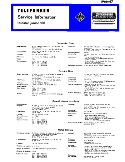 Telefunken Telestar junior 106 service manual