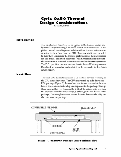 Cyrix 6x86 Cyrix 6x86 Thermal Design Considerations