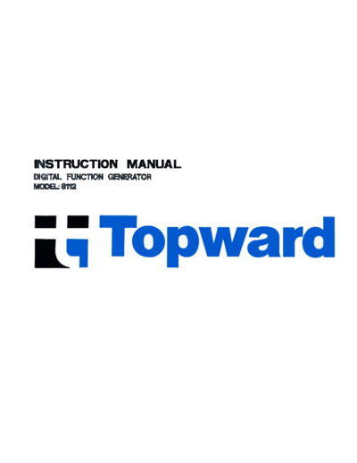 Topward 8112 Service manual and diagrams