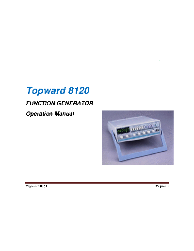 Topward 8120 Service manual and diagrams