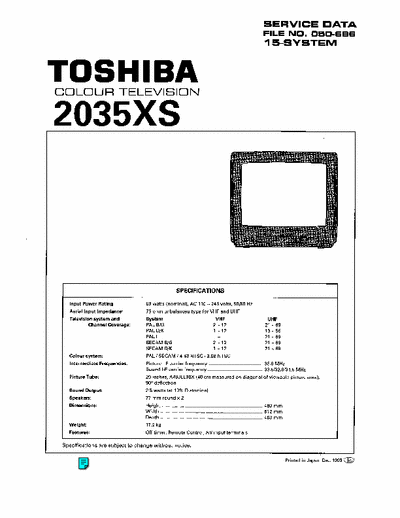 Toshiba 2035XS Toshiba 2035XS 15-system
