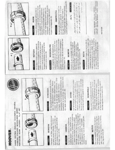 Hoover U1912 User Instructions for the Hoover Cleaning Tools suitable for the late 80