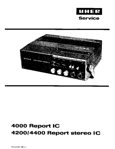 Uher 4200 4400 report stereo IC service manual