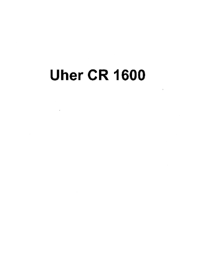 Uher CR1600 cassette deck
