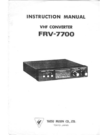 Yaesu Musen FRV-7700 Instruction Manual (Schematic Diagram) VHF Converter - pag. 8