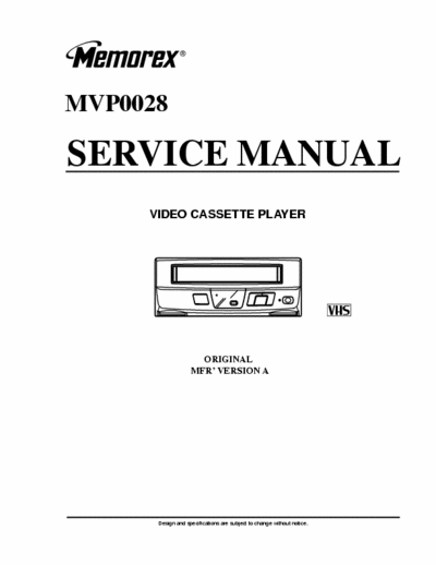 Memorex MVP0028 Service Manual Video Cassette Player - pag. 46
