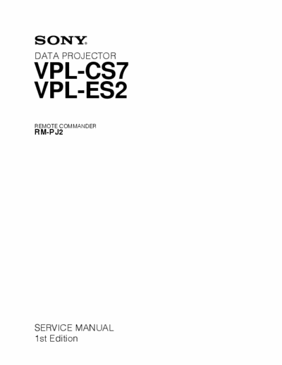 Sony VPL-CS7 manual de serviço / service manual