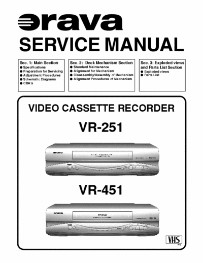 funai VR-251_451 funai VR-251_451 service manual