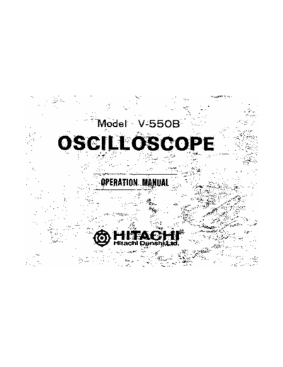 Hitachi - Denshi V-550B hitachi v-550 operations with Schematics