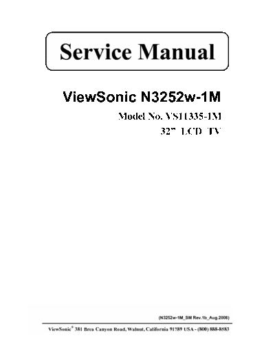 ViewSonic N3252w-1M VS11335-1M Service Manual