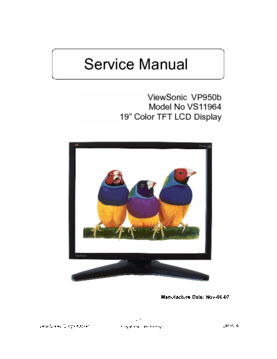 ViewSonic VP950b VS11964 Service Manual
