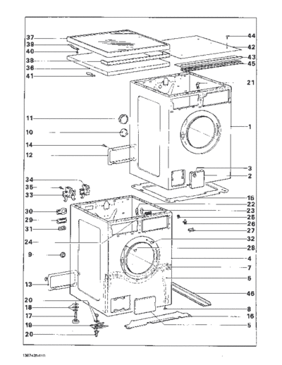 Miele W422 W423 W424 W431 W436 W437 Exploded View