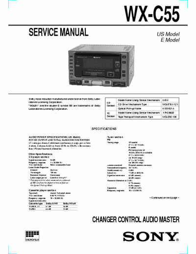 Sony WX-C55 WX-C55