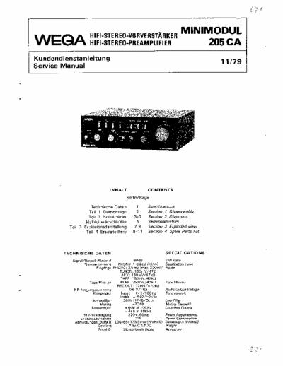 Wega 205CA preamplifier