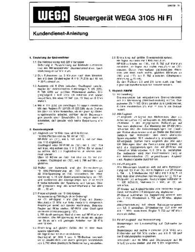 Wega 3105 HiFi service manual