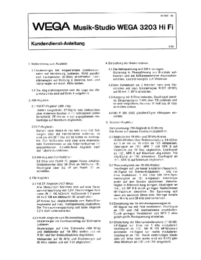 Wega 3203 Musik-Studio HiFi service manual