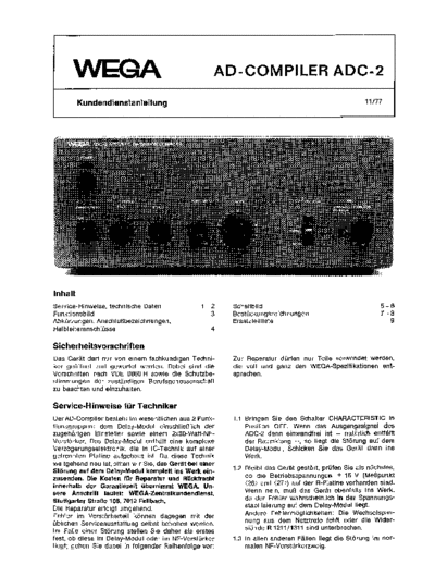 Wega AD-Compiler ADC-2 service manual