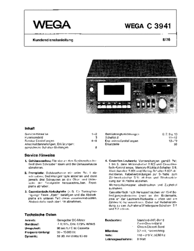 Wega C3941 service manual