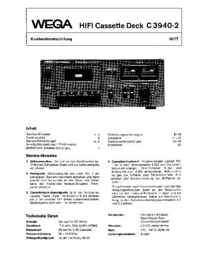 Wega C3940-2 service manual