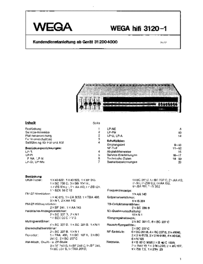 Wega HiFi 3120-1 service manual