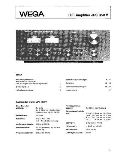 Wega hifi Amplifier JPS 350 service manual