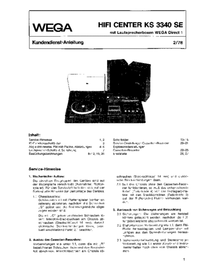 Wega hifi Center KS 3340 SE service manual
