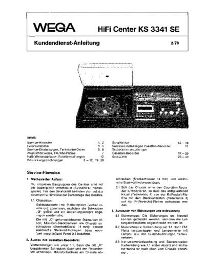 Wega HiFi Center KS 3341 SE service manual