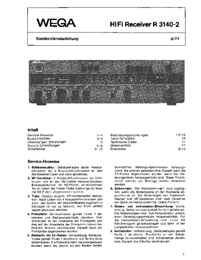 Wega R 3140-2 service manual