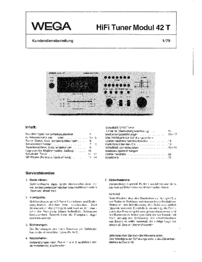 Wega Tuner Modul 42 T service manual