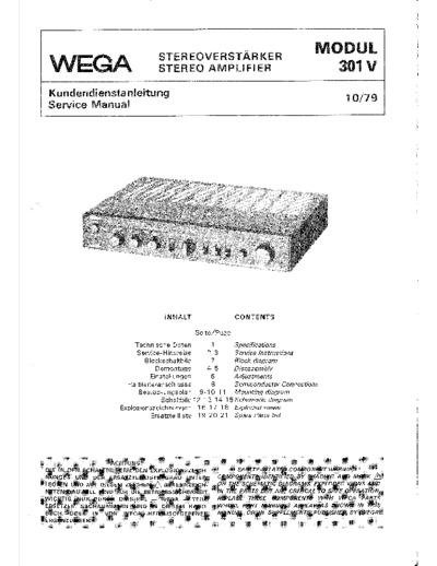 Wega Modul 301 V service manual