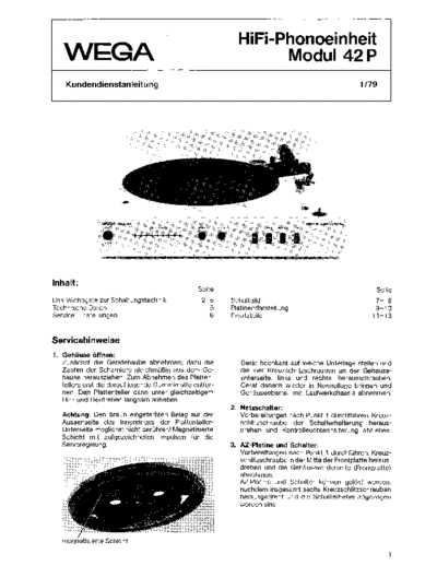 Wega Modul 42 P service manual